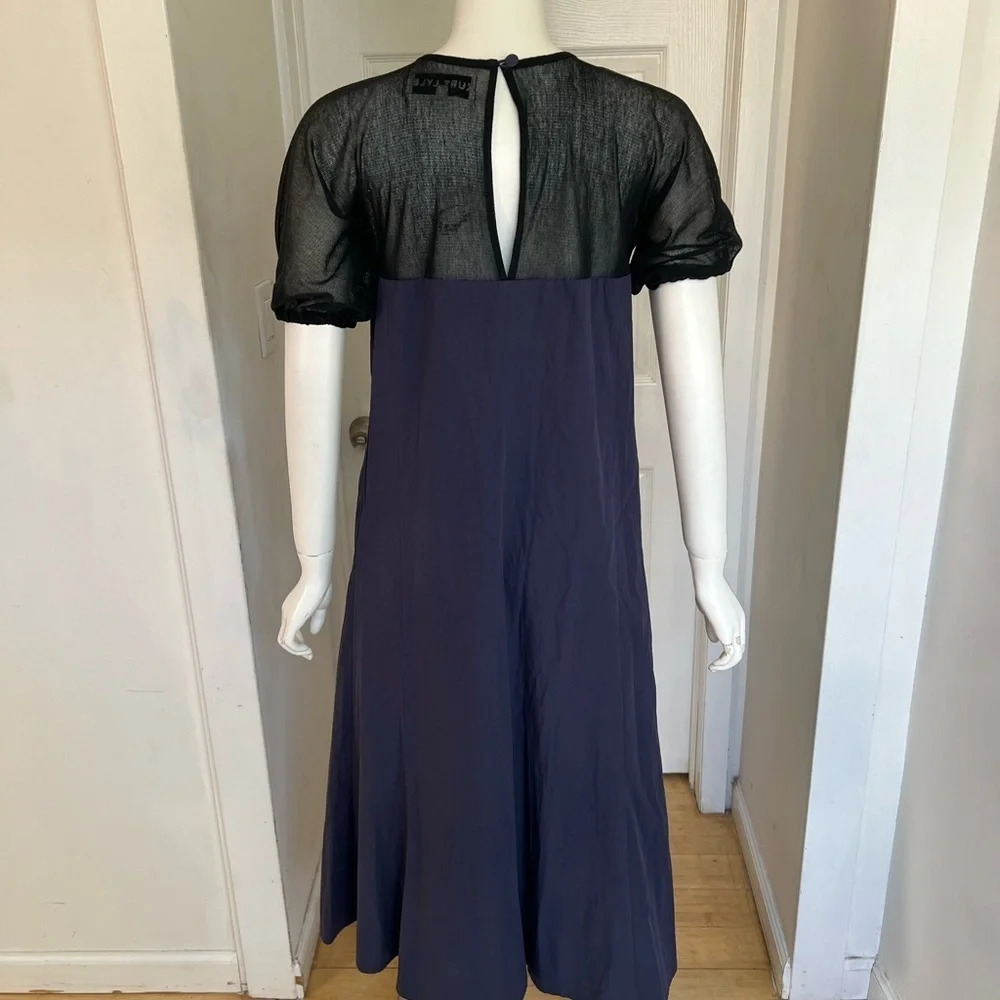 Kurt Lyle Blue Lightweight Maxi Round Neck Balloon Sleeve Dress Size XS - Picture 5 of 9
